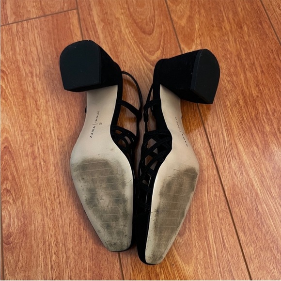 Zara cutout Elegant Black Women's Slingback Heels - Picture 2 of 3